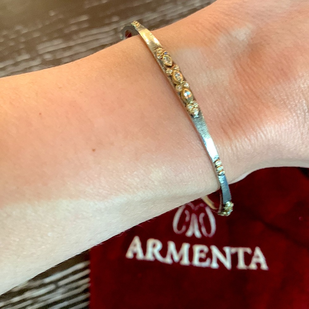 Armenta Bangle Set (2 Granulation, 1 Multi-Stone) - Picture 4 of 7